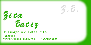 zita batiz business card